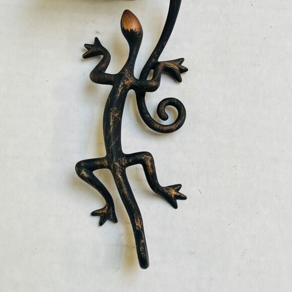 Partylite Cast Iron Metal Bronzed LIZARD Hanging Candle Holder Sconce Home Decor - Picture 3 of 7